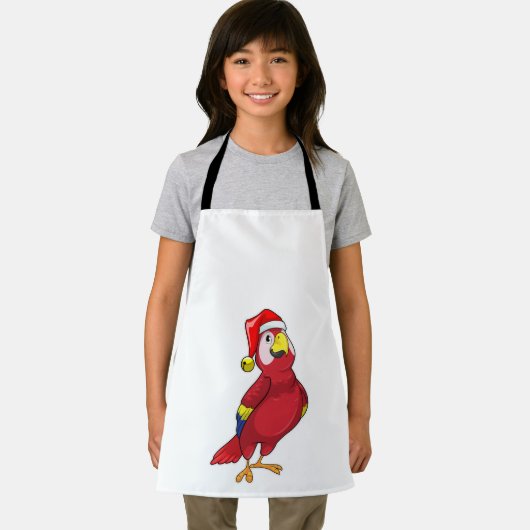 Papagei mit Weihnachtsmannmütze Schürze (Insitu)