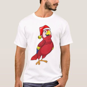Papagei mit Weihnachtsmannmütze T-Shirt