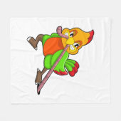 Papagei mit Wurm Fleecedecke (Vorderseite (Horizontal))