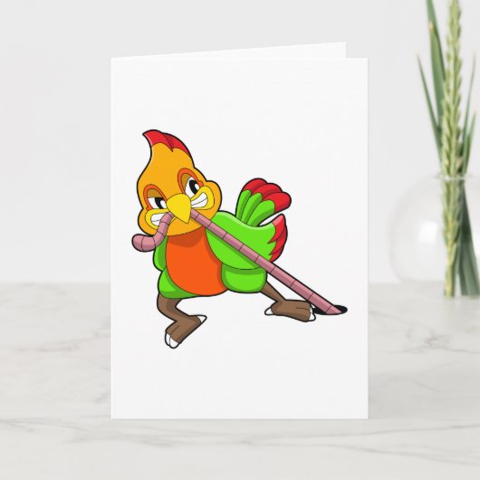 Papagei mit Wurm Karte (Vorderseite)