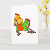 Papagei mit Wurm Karte (Gelbe Blume)