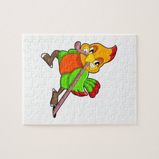 Papagei mit Wurm Puzzle (Horizontal)