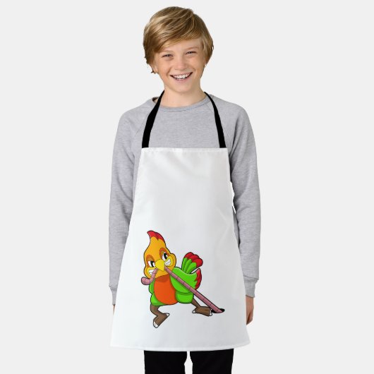 Papagei mit Wurm Schürze (Getragen)