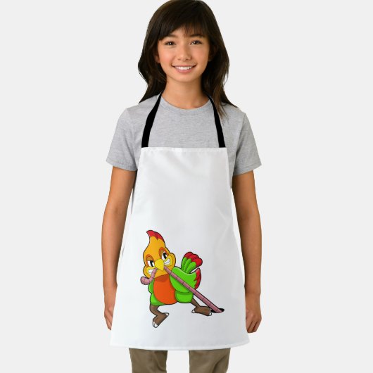 Papagei mit Wurm Schürze (Insitu)