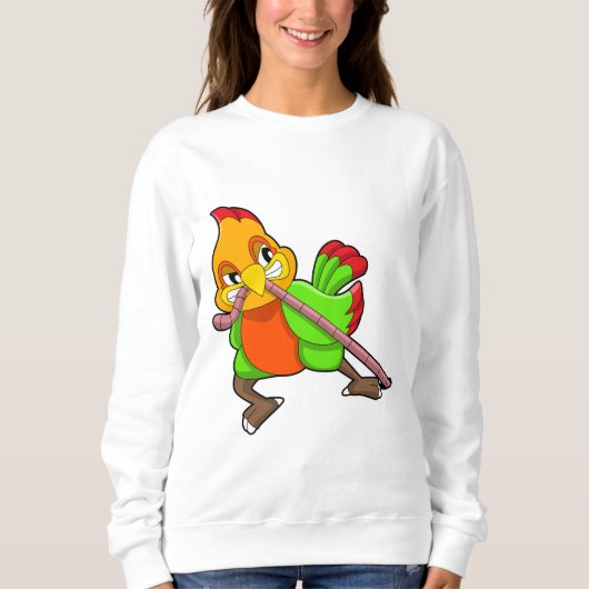 Papagei mit Wurm Sweatshirt (Vorderseite)