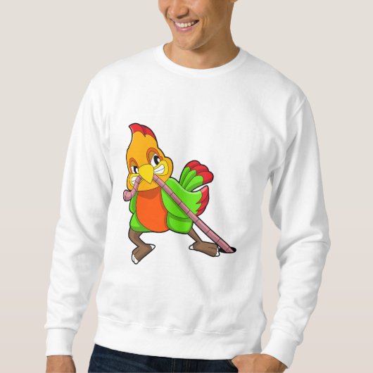 Papagei mit Wurm Sweatshirt (Vorderseite)