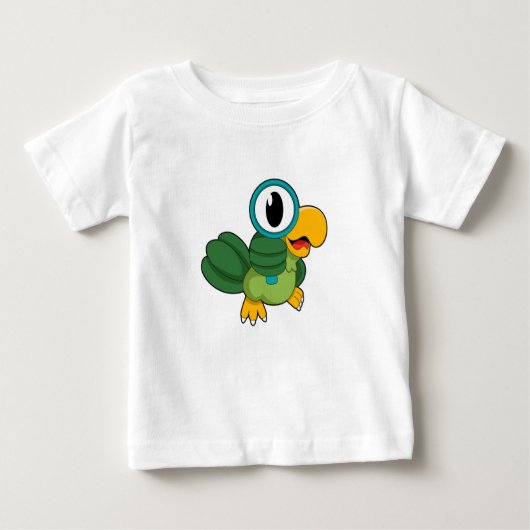 Papagei mit Zierglas Baby T-shirt (Vorderseite)