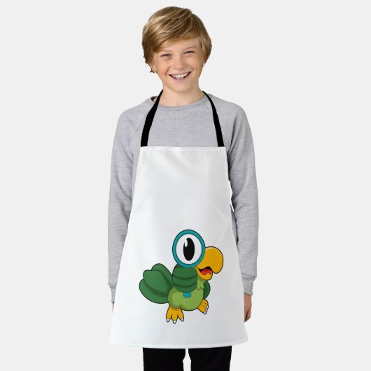 Papagei mit Zierglas Schürze (Getragen)