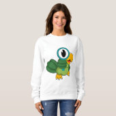 Papagei mit Zierglas Sweatshirt (Vorne ganz)
