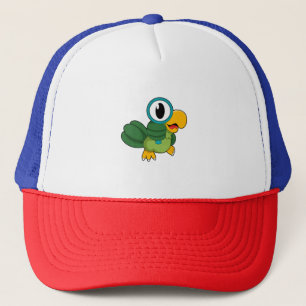 Papagei mit Zierglas Truckerkappe