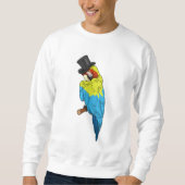 Papagei mit Zylinder Sweatshirt (Vorderseite)