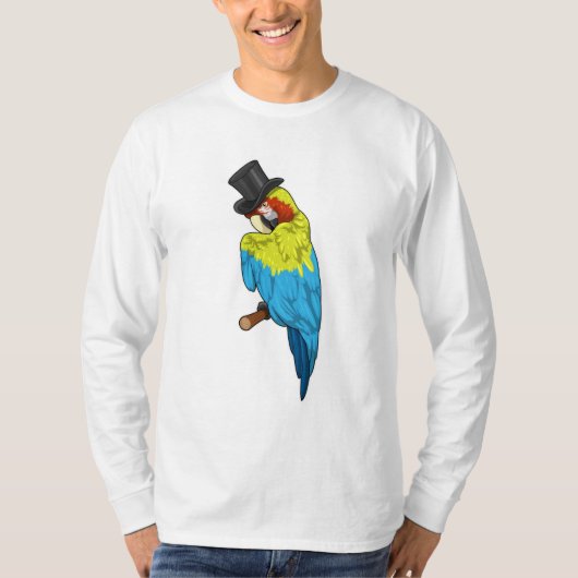Papagei mit Zylinder T-Shirt (Vorderseite)
