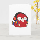 Papagei - Musik mit Kopfhörer Karte (Gelbe Blume)