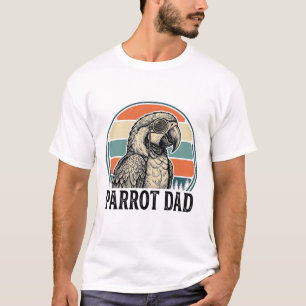 Papagei Papa Vintage Sonnenuntergang Gravur Shirt