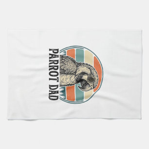 Papagei Papa Vintage Sonnenuntergang Gravur Shirt  Geschirrtuch