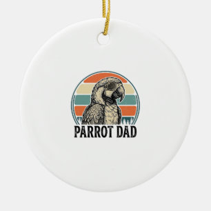 Papagei Papa Vintage Sonnenuntergang Gravur Shirt Keramik Ornament