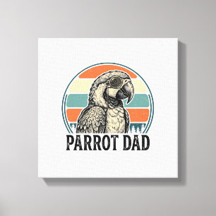 Papagei Papa Vintage Sonnenuntergang Gravur Shirt  Leinwanddruck