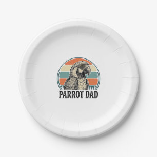 Papagei Papa Vintage Sonnenuntergang Gravur Shirt  Pappteller