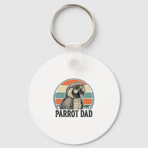Papagei Papa Vintage Sonnenuntergang Gravur Shirt Schlüsselanhänger