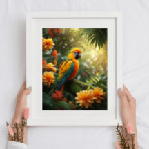 Papagei Print, Werteplakat (Matte)