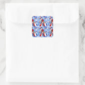Papagei Quadratischer Aufkleber (Tasche)