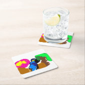 Papagei Rechteckiger Pappuntersetzer (Vor Ort)