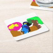 Papagei Rechteckiger Pappuntersetzer (angewinkelt)