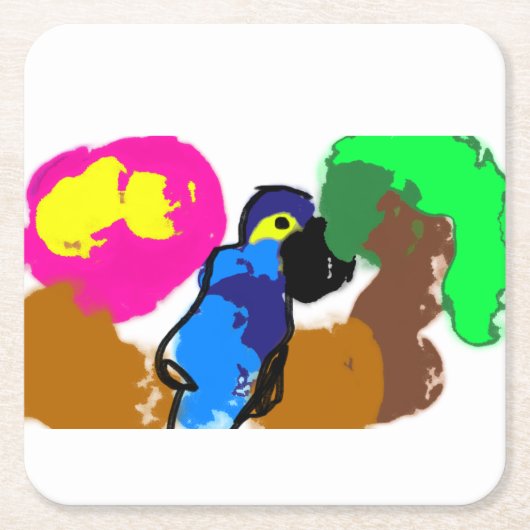 Papagei Rechteckiger Pappuntersetzer (Vorderseite)