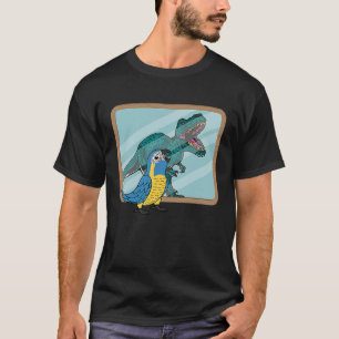 Papagei & Rex Reflektion I Blauer Rasen T-Shirt