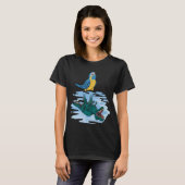 Papagei & Rex Reflektion I Blauer Rasen T-Shirt (Vorne ganz)
