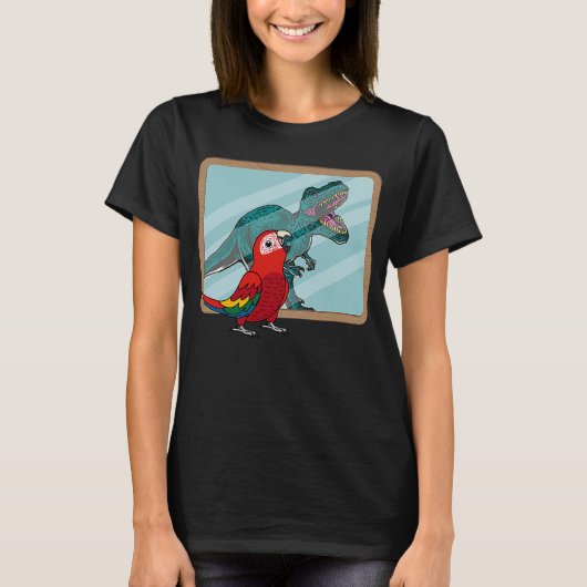 Papagei & Rex Reflektion I Scarlet Macaw T-Shirt (Vorderseite)