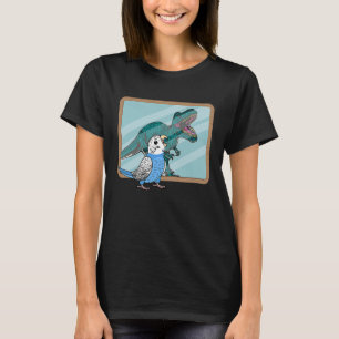Papagei & Rex Spiegelung I Blau Budgie Wellensitti T-Shirt