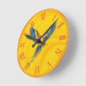 Papagei Runde Wanduhr (Winkel)