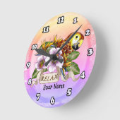 Papagei Runde Wanduhr (Winkel)