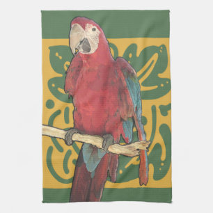 Papagei Scharlach Art Nouveau Küchentuch