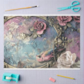 Papagei, Shabby Chic, Ziervogel und Blumenstrauß Seidenpapier (Basteln)