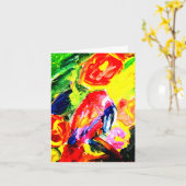 Papagei Sommerfreude Karte (Gelbe Blume)