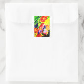 Papagei Sommerfreude Quadratischer Aufkleber (Tasche)
