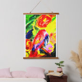 Papagei Sommerfreude Wandteppich Mit Holzrahmen (Schlafzimmer)