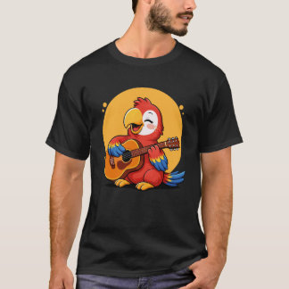 Papagei spielt Gitarre Grafik Papagei Jungen Mädch T-Shirt