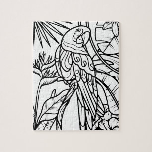 Papagei Tropischer Vogel Farbgebung Tier Puzzle