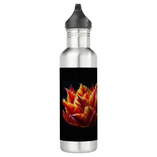 Papagei Tulip Blumenrot und Gelb Edelstahlflasche (Rechts)