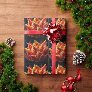 Papagei Tulip Blumenrot und Gelb Geschenkpapier