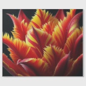 Papagei Tulip Blumenrot und Gelb Geschenkpapier (Flach)