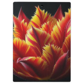 Papagei Tulip Blumenrot und Gelb Klemmbrett (Rückseite)