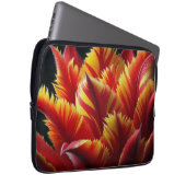 Papagei Tulip Blumenrot und Gelb Laptopschutzhülle (Vorne Rechts)