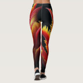 Papagei Tulip Blumenrot und Gelb Leggings (Rückseite)