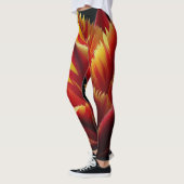Papagei Tulip Blumenrot und Gelb Leggings (Links)