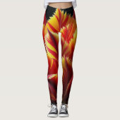 Papagei Tulip Blumenrot und Gelb Leggings (Vorderseite)