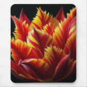 Papagei Tulip Blumenrot und Gelb Mousepad (Vorne)